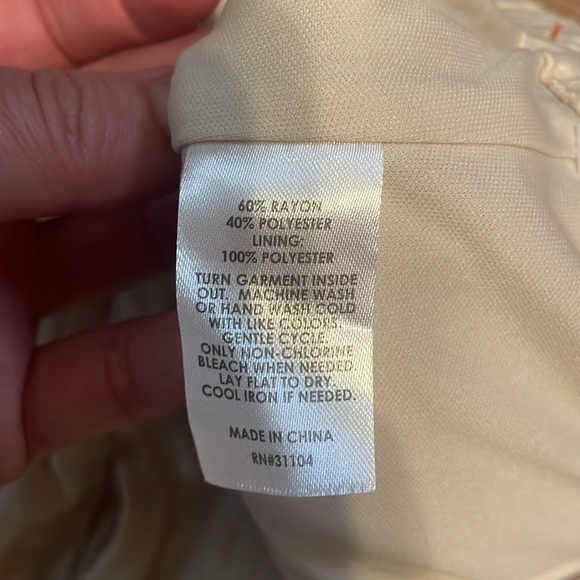 Wonderly women’s pants large 12 14 wide leg tan cream flowy casual pockets NWT - Picture 6 of 9